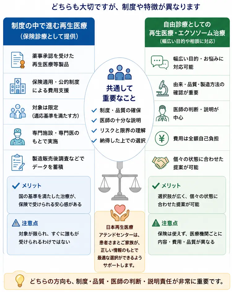 今後の再生医療の二つの方向性を示す図